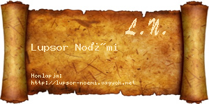 Lupsor Noémi névjegykártya